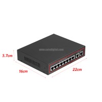 PoE Switch 8 Port 10/100 + 2 LAN GE Uplink