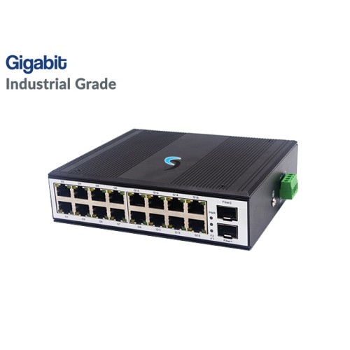 Gigabit Industrial Switch 16 Port + 2 SFP Uplink