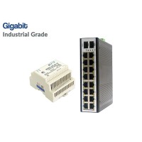 Gigabit IND Switch HUB 16 LAN + 2SFP (Full)