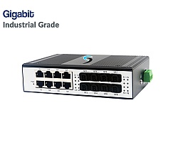 Gigabit Industrial Switch 8 LAN + 8 SFP Port