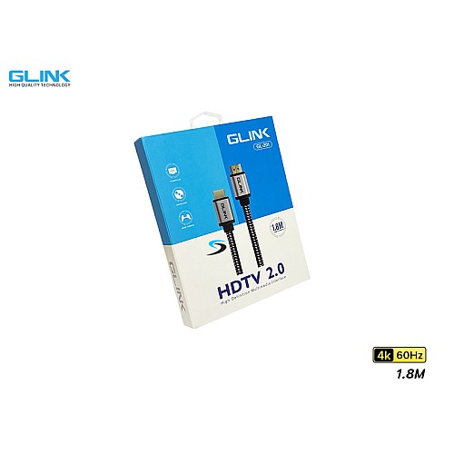 สาย HDMI GLINK รุ่น GL-201 เวอร์ชั่น 2.0 4K@60Hz ยาว 1.8 เมตร