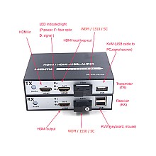 HDMI To Fiber Converter 1080p + USB 20KM (Loop Out)