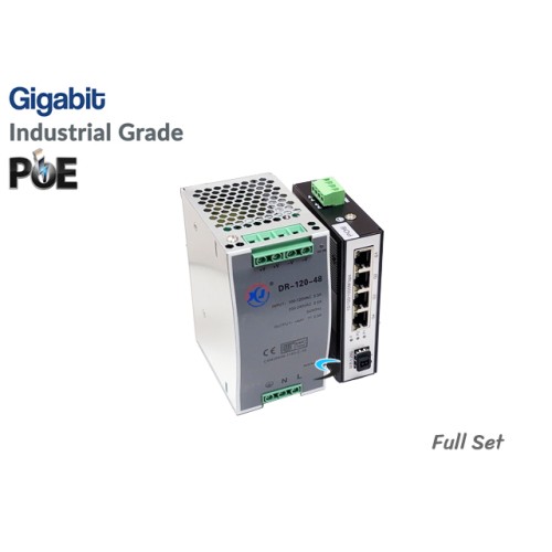 Gigabit Industrial PoE Switch 4 Port + 1 SFP + IND Power