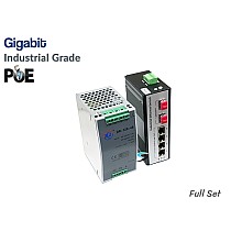 Gigabit Industrial PoE Switch 4 Port + 2 SFP + IND Power