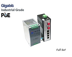 Gigabit Industrial PoE 4 Port + 2 SFP + IND Power