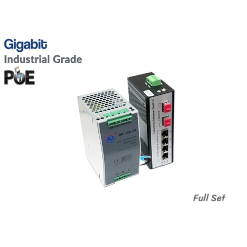 Gigabit Industrial PoE Switch 4 Port + 2 SFP + IND Power