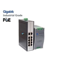 Gigabit Industrial PoE Switch 8 Port + 2GE Uplink + IND Power