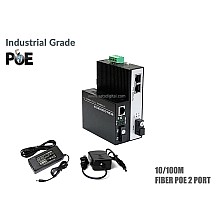 Industrial Fiber PoE Switch 10/100 Mbps 1X2 Port 20KM