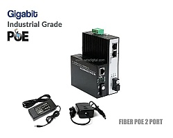 Gigabit Industrial Fiber PoE Switch 1X2 Port 20KM