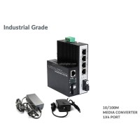 Industrial Media Converter 10/100 1X4 Port SM BIDI 20KM