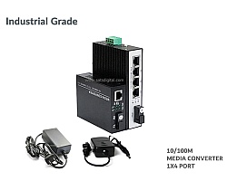 Industrial Media 10/100 1X4 Port SM BIDI 20KM
