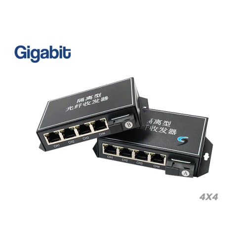 Gigabit Media Converter Point To Point 4X4 Vlan