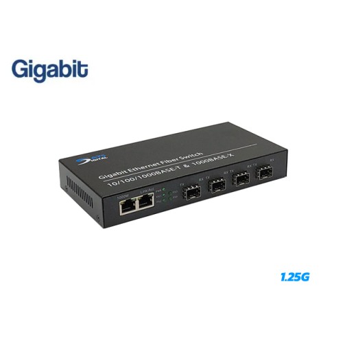 Fiber Switch SFP 4 Port 1.25G + 2GE Uplink