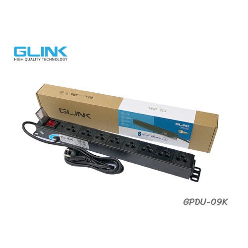 ปลั๊กไฟรางสำหรับตู้แร็ค 8 ช่อง GLINK รุ่น GPDU-09K