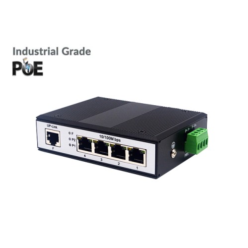 Industrial PoE Switch 4 Port 10/100 + 1 LAN Uplink