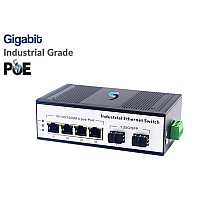 Gigabit Industrial PoE Switch 4 Port + 2 SFP Uplink