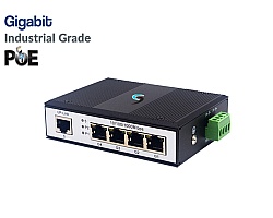 Gigabit Industrial PoE 4 Port + 1GE Uplink