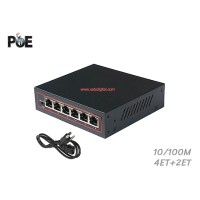 PoE Switch 4 Port 10/100 + 2 LAN FE Uplink