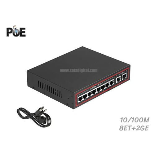 PoE Switch 8 Port 10/100 + 2 LAN GE Uplink