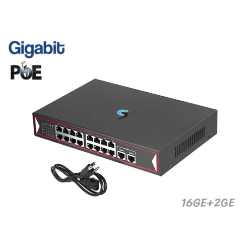 Gigabit PoE Switch 16GE PoE + 2GE (Small)