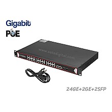 Gigabit PoE Switch 24 Port + 2GE + 2 SFP Uplink (Rack)