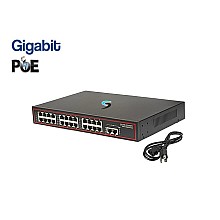 Gigabit PoE Switch 24 Port + 2 LAN GE Uplink (small)