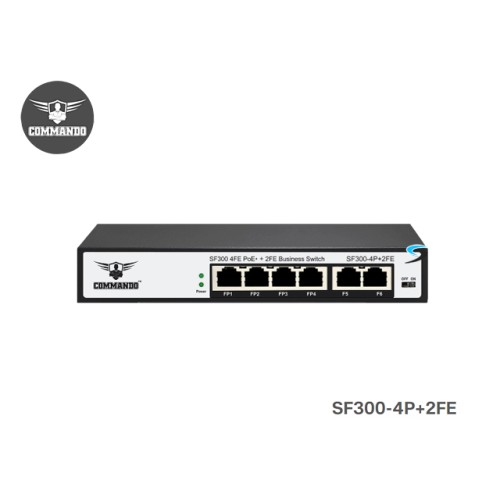 Commando PoE Switch 8 Port 10/100 + 2 LAN FE Uplink