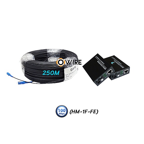 สายไฟเบอร์ออฟติก 1 Core 250 เมตร + Media BIDI 10/100