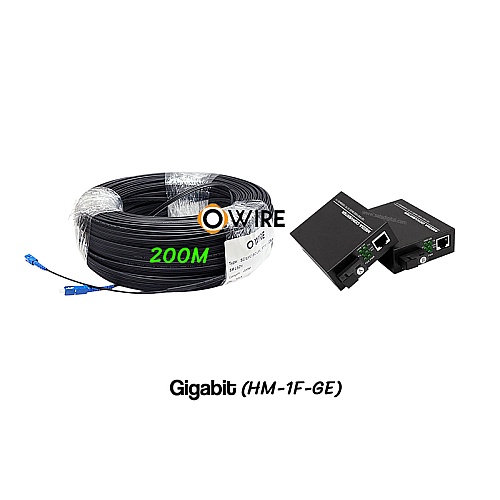 สายไฟเบอร์ออฟติก 1 Core 200 เมตร + Media BIDI 1G