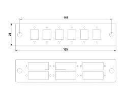 SNAP-IN Aluminum Plate 6SC Violet OM4 Duplex