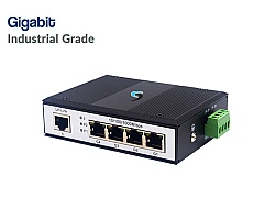 Gigabit Industrial Switch 4 Port + 1 LAN GE Uplink