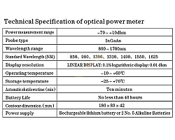 Optical Power Meter (-70) - (+10) dBm