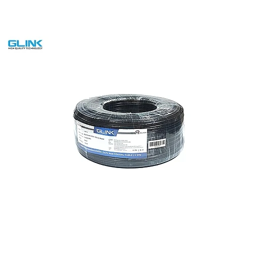 สาย RG6 พร้อมสายไฟ GLINK ชีลด์ 95% (100M)