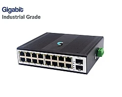 Gigabit Industrial Switch 16 Port + 2 SFP Uplink
