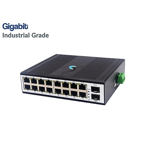 Gigabit Industrial Switch 16 Port + 2 SFP Uplink