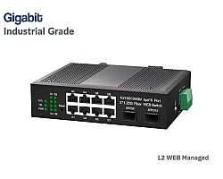 L2 Managed Gigabit IND Switch 8 Port + 2 SFP Uplink