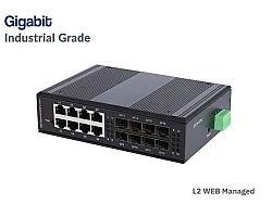 L2 Managed Gigabit IND Switch 8 Port + 8 SFP Port