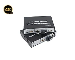 HDMI To Fiber Converter 4K + USB 20KM (Loop Out)