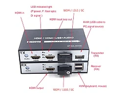 HDMI To Fiber Converter 1080p + USB 20KM (Loop Out)