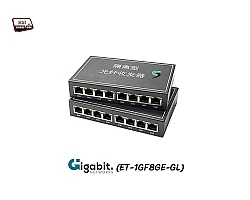 Gigabit Media Converter IN8 OUT8 VLAN Point To Point