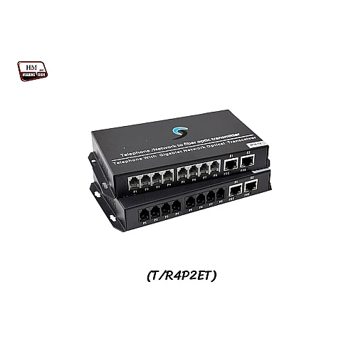 PCM Voice 4 Phone + 2 LAN 10/100 To Fiber Optic