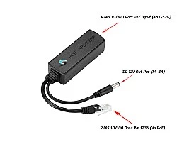 Active PoE Splitter 10/100M 48V To 12V