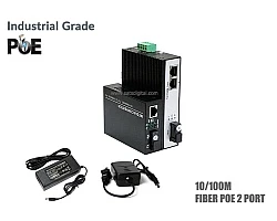 Industrial Fiber PoE Switch 10/100 Mbps 1X2 Port 20KM