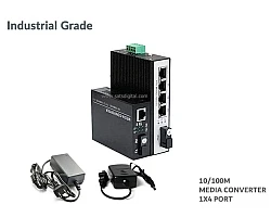 Industrial Media 10/100 1X4 Port SM BIDI 20KM