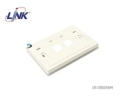 หน้ากากบล็อก 2X4 แลน 2 ช่อง LINK รุ่น US-2002AWH