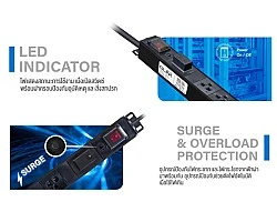 ปลั๊กไฟ 6 ช่อง สำหรับตู้แร็ค GLINK รุ่น GPDU-08K-5M