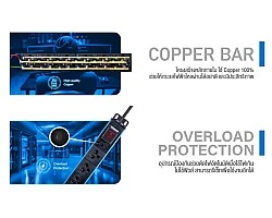ปลั๊กไฟ 8 ช่อง สำหรับตู้แร็ค GLINK รุ่น GPDU-09K