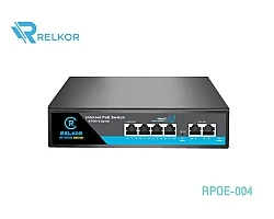 RELKOR PoE Switch 4 Port 10/100 + 2 LAN FE Uplink
