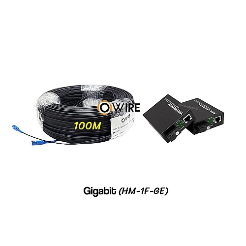 สายไฟเบอร์ออฟติก 1 Core 100 เมตร + Media BIDI 1G