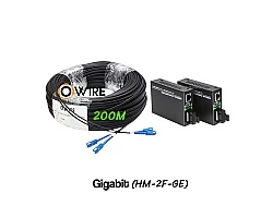 สายไฟเบอร์ออฟติก 2 Core 200 เมตร + Media DX 1G